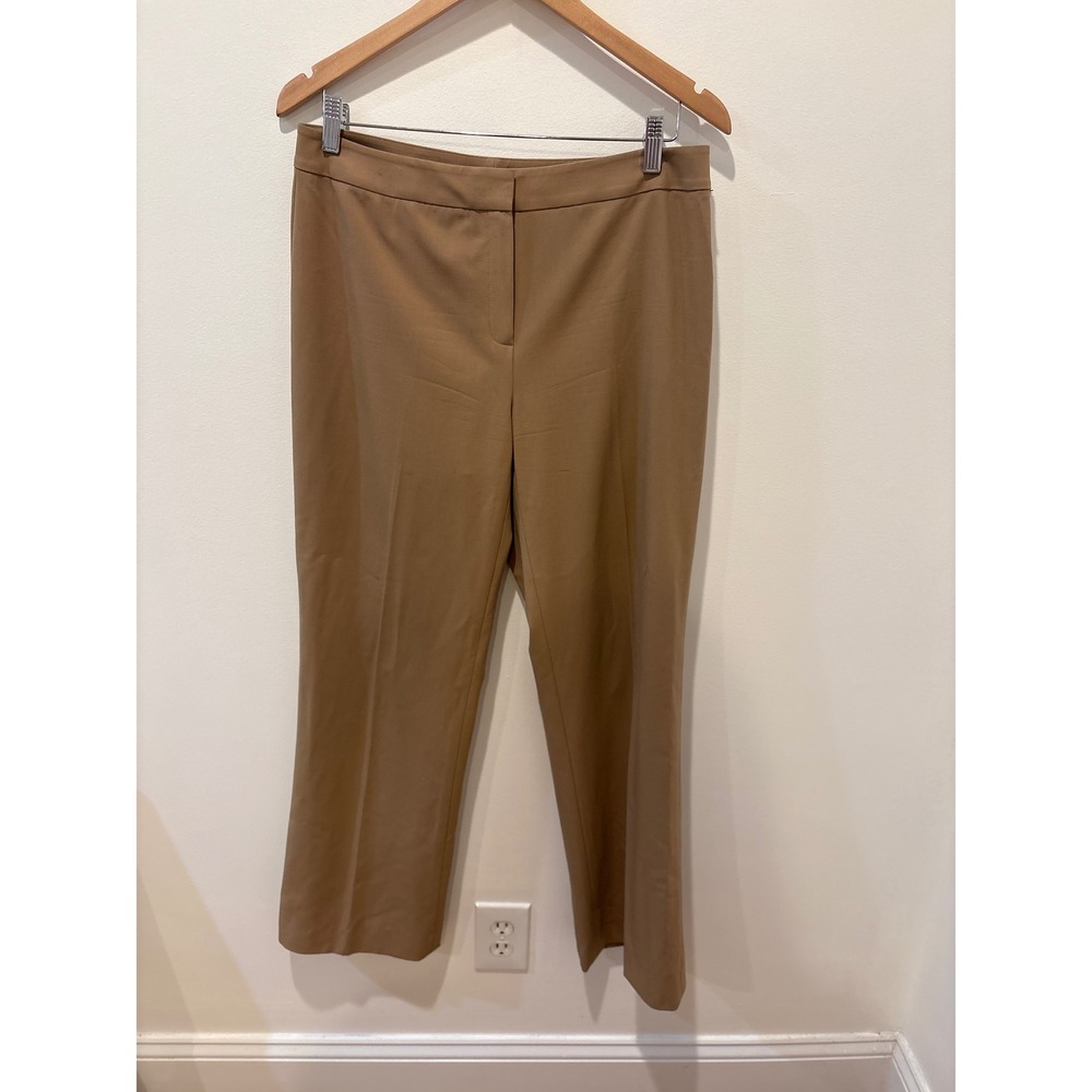 Lafayette 148 New York Tan Cropped Wide Leg Career Pants Womens‎ Size 8